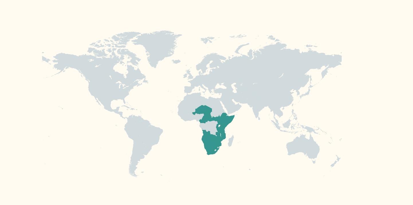 Carte de répartition : Girafe